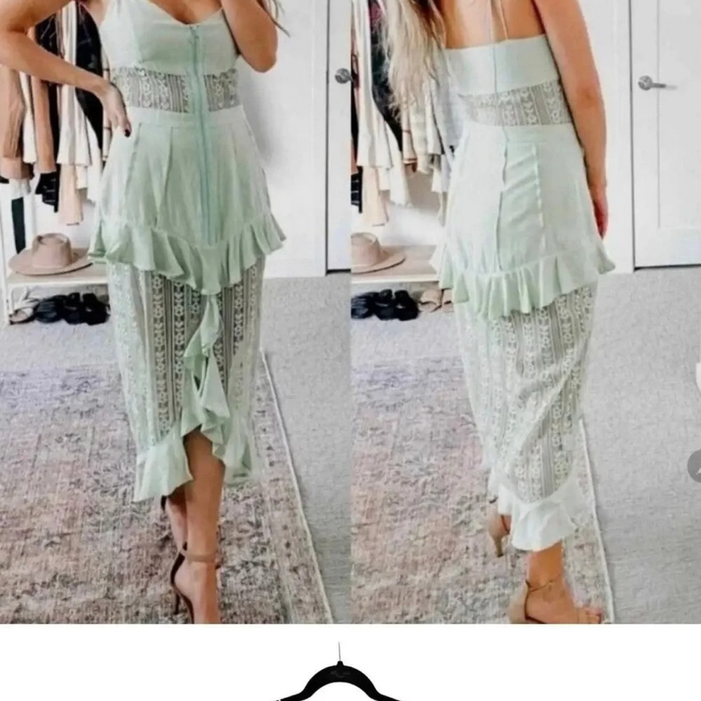For Love And Lemons Mint Green Midi Dress